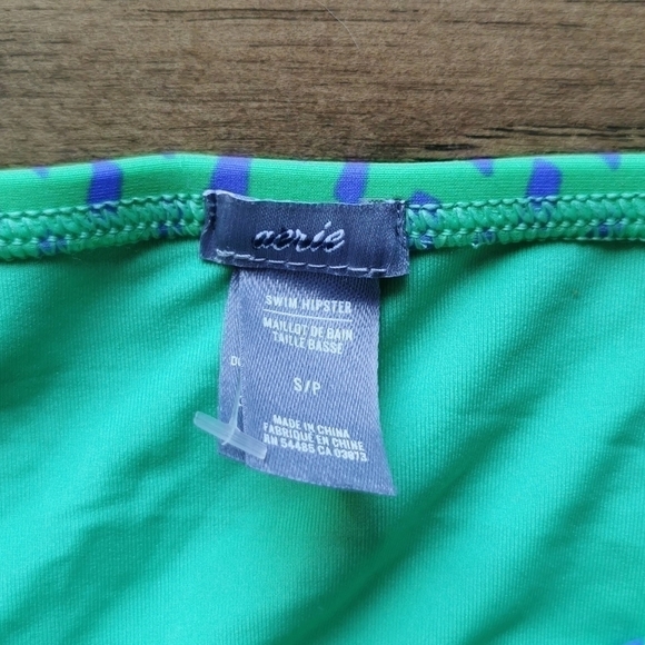 AERIE Bikini Bottom Hipster Blue Green Small New - Picture 3 of 4